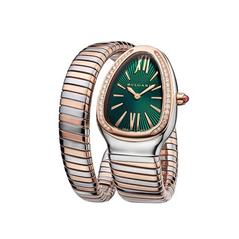 bvlgari serpenti watch women in green rose gold
